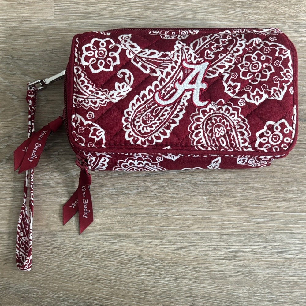 Alabama Vera Bradley Crimson Paisley Wristlet